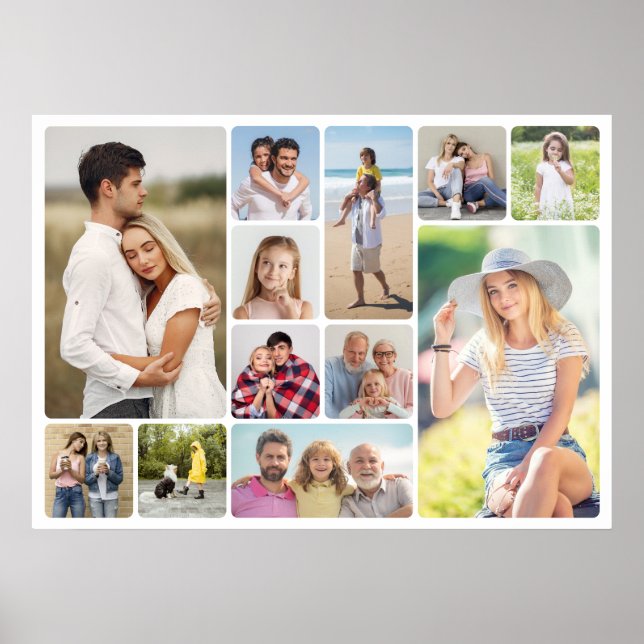 Create Your Own Round Corners 12 Photo Collage  Poster (Front)