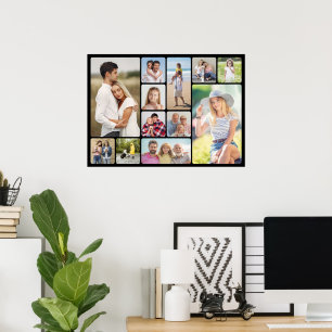Create Your Own Round Corners 12 Photo Collage Poster