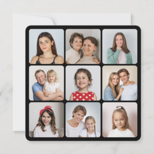 Create Your Own Round Corners 9 Photo Collage Card