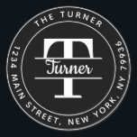 Create Your Own Round Monogram Return Address Classic Round Sticker<br><div class="desc">Create Your Own Round Return Address Monogram Classic Round Sticker</div>