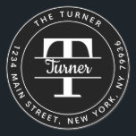 Create Your Own Round Monogram Return Address Classic Round Sticker<br><div class="desc">Create Your Own Round Return Address Monogram Classic Round Sticker</div>