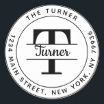 Create Your Own Round Monogram Return Address Classic Round Sticker<br><div class="desc">Create Your Own Round Return Address Monogram Classic Round Sticker</div>