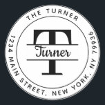 Create Your Own Round Monogram Return Address Classic Round Sticker<br><div class="desc">Create Your Own Round Return Address Monogram Classic Round Sticker</div>