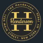 Create Your Own Round Monogram Return Address Classic Round Sticker<br><div class="desc">Create Your Own Round Return Address Monogram Classic Round Sticker</div>