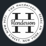 Create Your Own Round Monogram Return Address Classic Round Sticker<br><div class="desc">Create Your Own Round Return Address Monogram Classic Round Sticker</div>