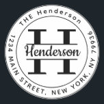 Create Your Own Round Monogram Return Address Classic Round Sticker<br><div class="desc">Create Your Own Round Return Address Monogram Classic Round Sticker</div>
