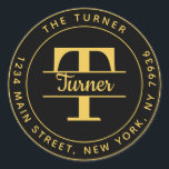 Create Your Own Round Monogram Return Address Classic Round Sticker<br><div class="desc">Create Your Own Round Return Address Monogram Classic Round Sticker</div>