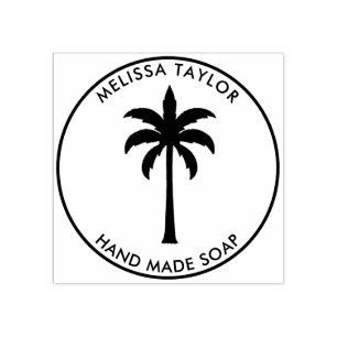 Create Your Own Round Palm Tree Rubber Stamp