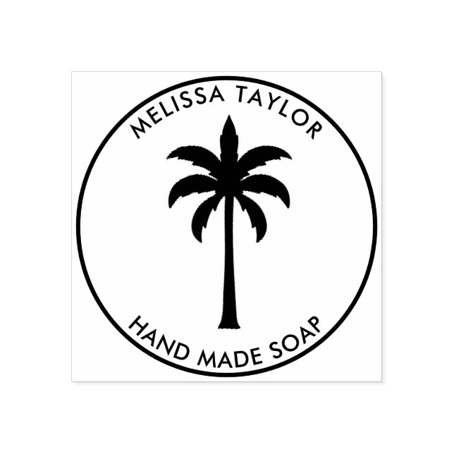 Create Your Own Round Palm Tree Rubber Stamp (Imprint)