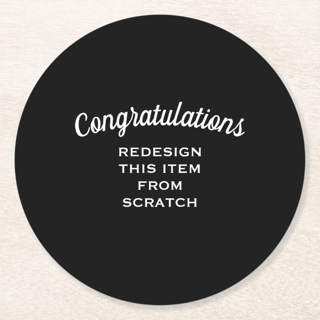 Create Your Own Round Paper Coaster (Front)