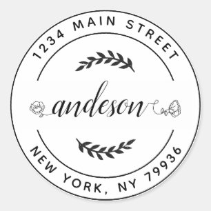 Create Your Own Round Return Address Classic Round Classic Round Sticker