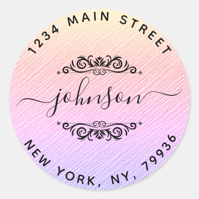 Create Your Own Round Return Address Classic Round Sticker (Front)