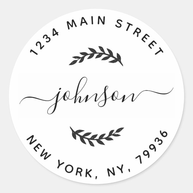 Create Your Own Round Return Address Classic Round Sticker (Front)