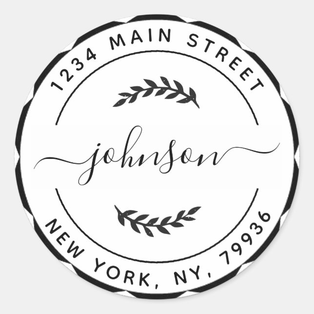 Create Your Own Round Return Address Classic Round Sticker (Front)