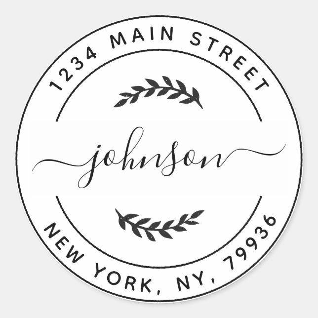 Create Your Own Round Return Address Classic Round Sticker (Front)