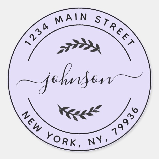 Create Your Own Round Return Address Classic Round Sticker (Front)