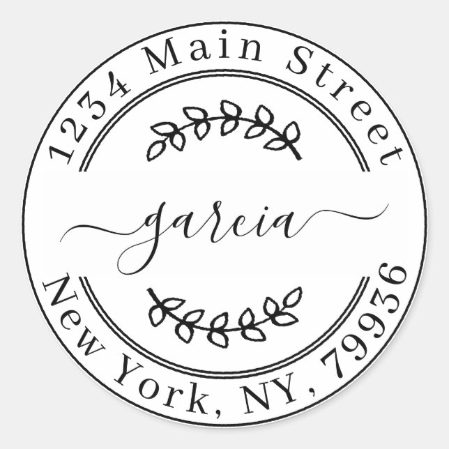 Create Your Own Round Return Address Classic Round Sticker (Front)