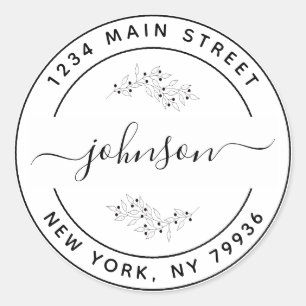 Create Your Own Round Return Address Classic Round Sticker