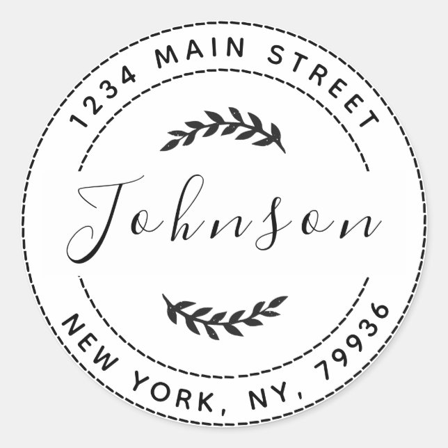 Create Your Own Round Return Address Classic Round Sticker (Front)