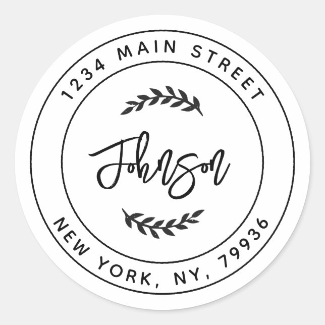 Create Your Own Round Return Address Classic Round Sticker (Front)