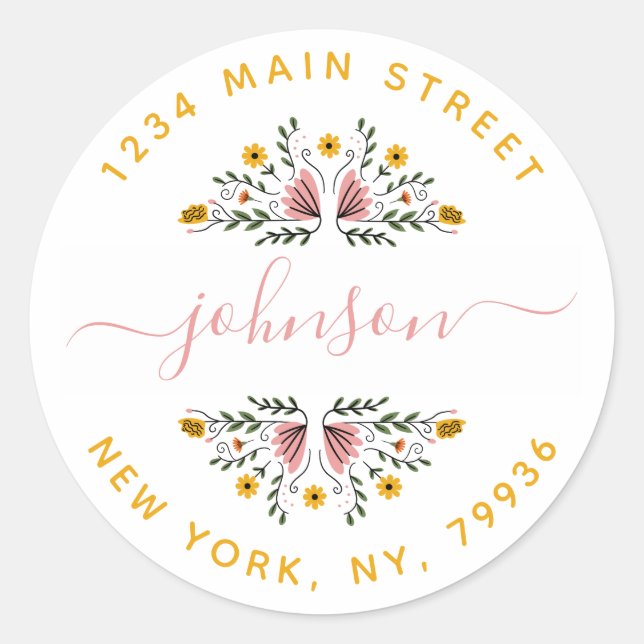 Create Your Own Round Return Address Classic Round Sticker (Front)