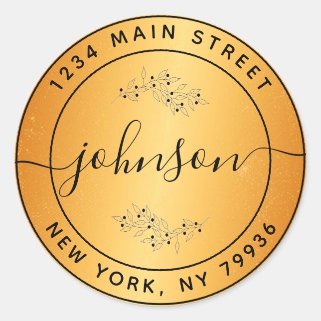 Create Your Own Round Return Address Classic Round Sticker (Front)