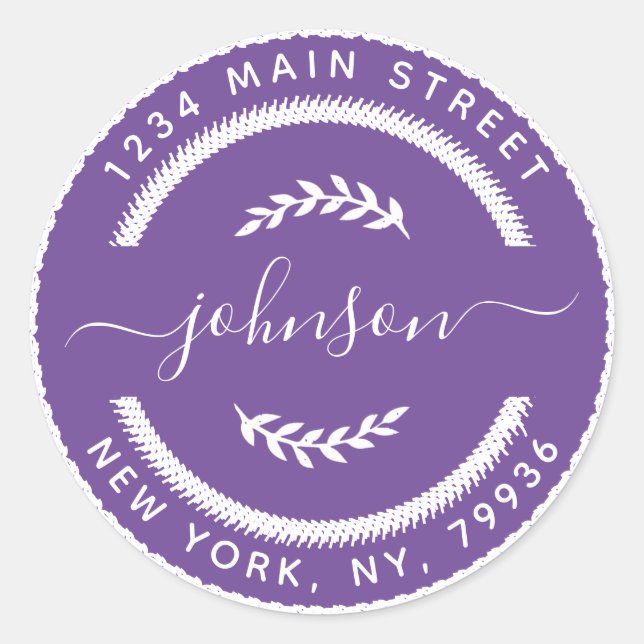 Create Your Own Round Return Address Classic Round Sticker (Front)