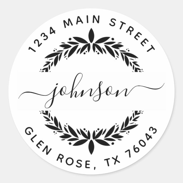 Create Your Own Round Return Address Classic Round Sticker (Front)