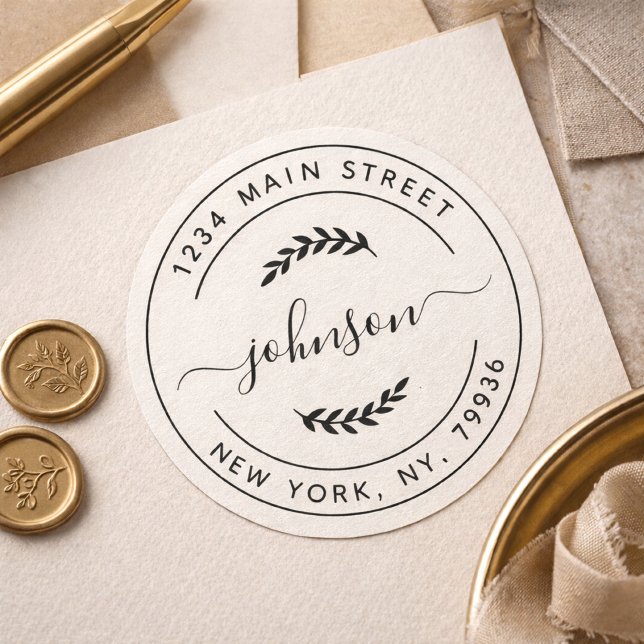 Create Your Own Round Return Address Classic Round Sticker (Creator Uploaded)