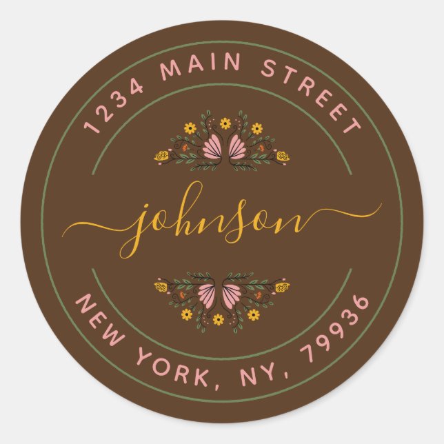 Create Your Own Round Return Address Classic Round Sticker (Front)