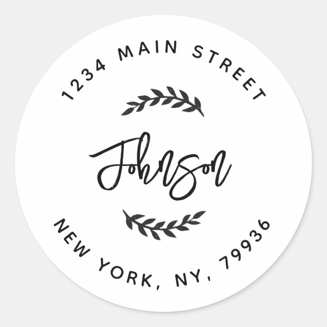 Create Your Own Round Return Address Classic Round Sticker (Front)