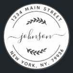 Create Your Own Round Return Address Classic Round Sticker<br><div class="desc">Create Your Own Round Return Address</div>