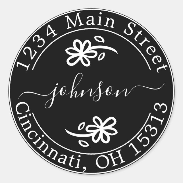 Create Your Own Round Return Address Classic Round Sticker (Front)