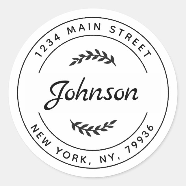 Create Your Own Round Return Address Classic Round Sticker (Front)
