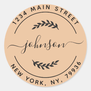 Create Your Own Round Return Address Classic Round Sticker