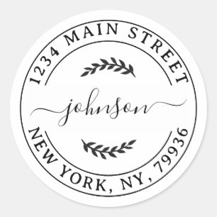 Create Your Own Round Return Address Classic Round Sticker