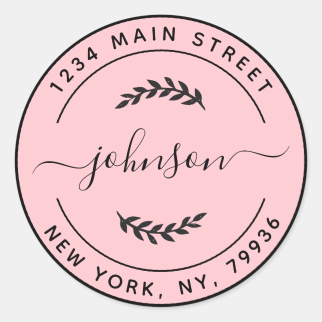 Create Your Own Round Return Address Gold Classic  Sticker (Front)