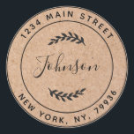 Create Your Own Round Return Address Kraft Classic Round Sticker<br><div class="desc">Create Your Own Round Return Address</div>