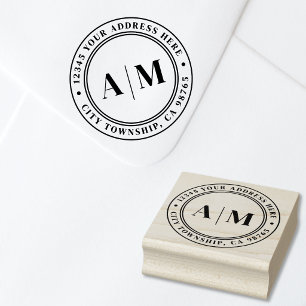Create Your Own Round Return Address Rubber Stamp
