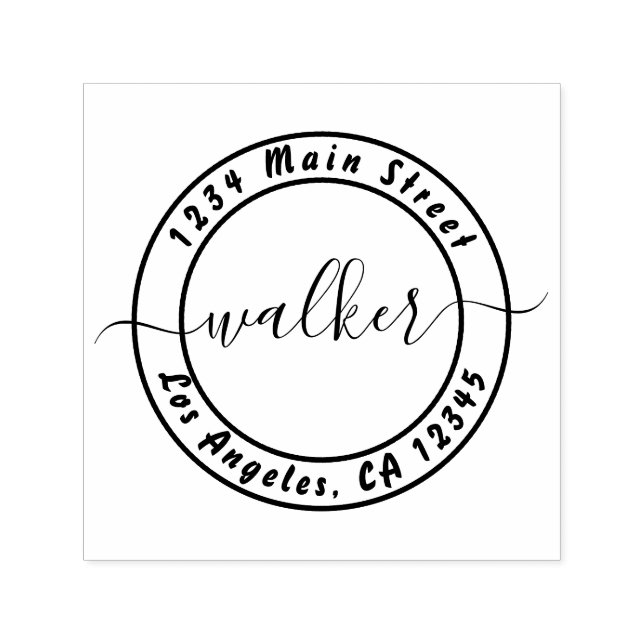 Create Your Own Round Return Address Self-inking Stamp (Design)