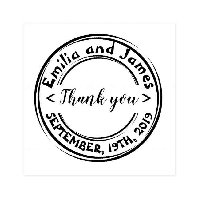 Create your own round wedding Thanks to rubber Rubber Stamp (Imprint)