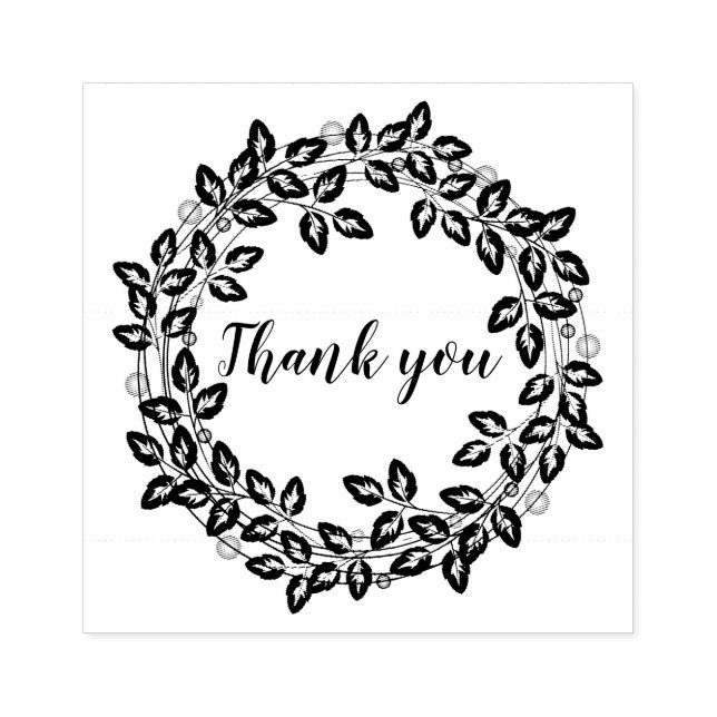 Create your own round wedding Thanks to rubber Stamp (Imprint)