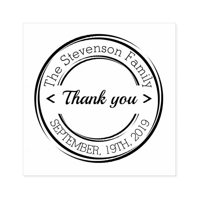 Create your own round wedding Thanks to rubber Stamp (Imprint)