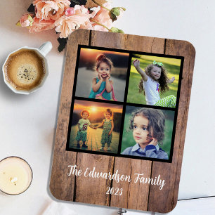Create your own rustic family photo collage magnet