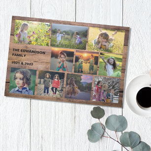 Create your own rustic family photo collage placemat