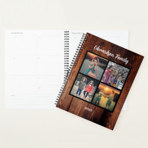 Create your own rustic family photo collage planner