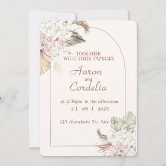 Create Your Own Rustic Natural boho Floral Wedding Invitation