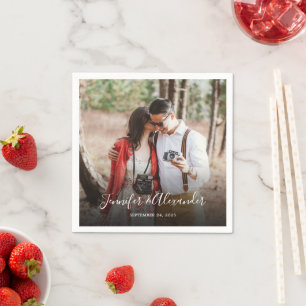 Create your own rustic photo country wedding napkin