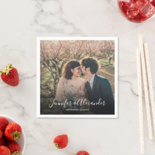 Create your own rustic photo wedding napkin