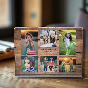 Create your own rustic wood family photo collage